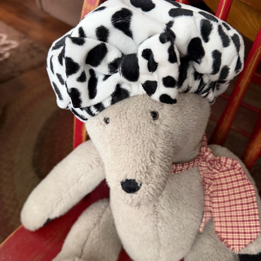 Vintage Y2K fleece leopard print outfit with matching beret hat - Picture 5 of 6
